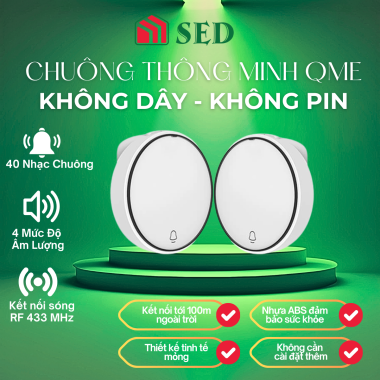 Chuông cửa không dây không pin thông minh QME tiện lợi