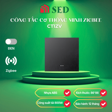 Công tắc cơ Zigbee DOFA SMART thông minh màu đen 1 nút