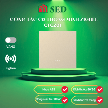 Công tắc cơ Zigbee DOFA SMART thông minh màu vàng 1 nút