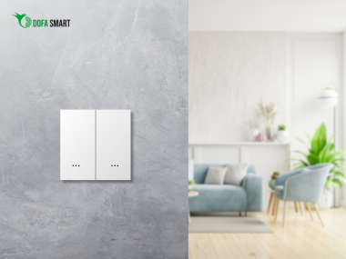 Công tắc cơ Zigbee DOFA SMART thông minh màu trắng 2 nút