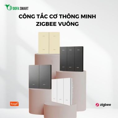 Công tắc cơ Zigbee DOFA SMART thông minh màu trắng 2 nút