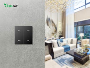 Công tắc cơ thông minh Zigbee DOFA SMART màu đen 4 nút