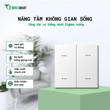 Công tắc cơ thông minh Zigbee DOFA SMART CTC4ZT màu trắng 4 nút