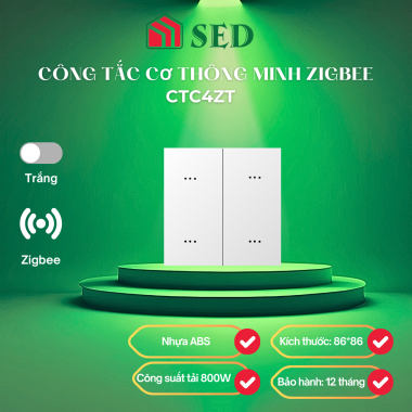 Công tắc cơ thông minh Zigbee DOFA SMART CTC4ZT màu trắng 4 nút