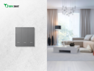 Công tắc cơ Zigbee DOFA SMART thông minh màu xám 3 nút