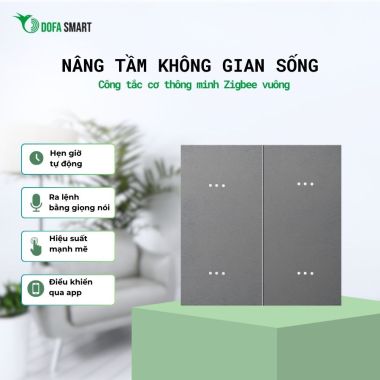 Công tắc cơ thông minh Zigbee DOFA SMART màu xám 4 nút