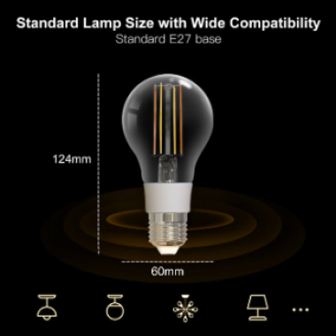 Bóng đèn dây tóc WB-TDA7-F-E27-MS thông minh WiFi Đèn LED A60 E27