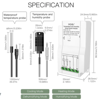 Mô-đun KIT-WM-103T chuyển đổi nhiệt độ và độ ẩm thông minh WiFi