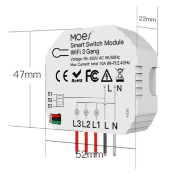 Mô-đun WM-104D-MS 2 chiều công tắc đèn thông minh WiFi 3 4 Gang