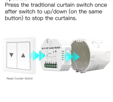 Mô-đun WM-108-MS chuyển đổi rèm thông minh Moes