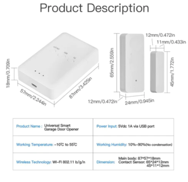 WiFi WM-JM-102-US-EN Tuya bộ điều khiển cửa nhà để xe