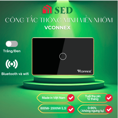 Công tắc thông minh Vconnex viền nhôm