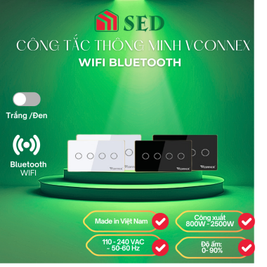 Công tắc thông minh Wifi Bluetooth Vconnex