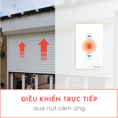 Công tắc cửa cuốn không viền trắng VCN-WSRGC Vconnex