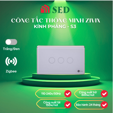 Công tắc thông minh Zivix E3 mặt phẳng series (US)