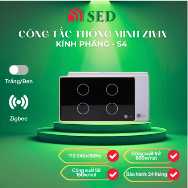 Công tắc thông minh Zivix E4 mặt phẳng series (US)