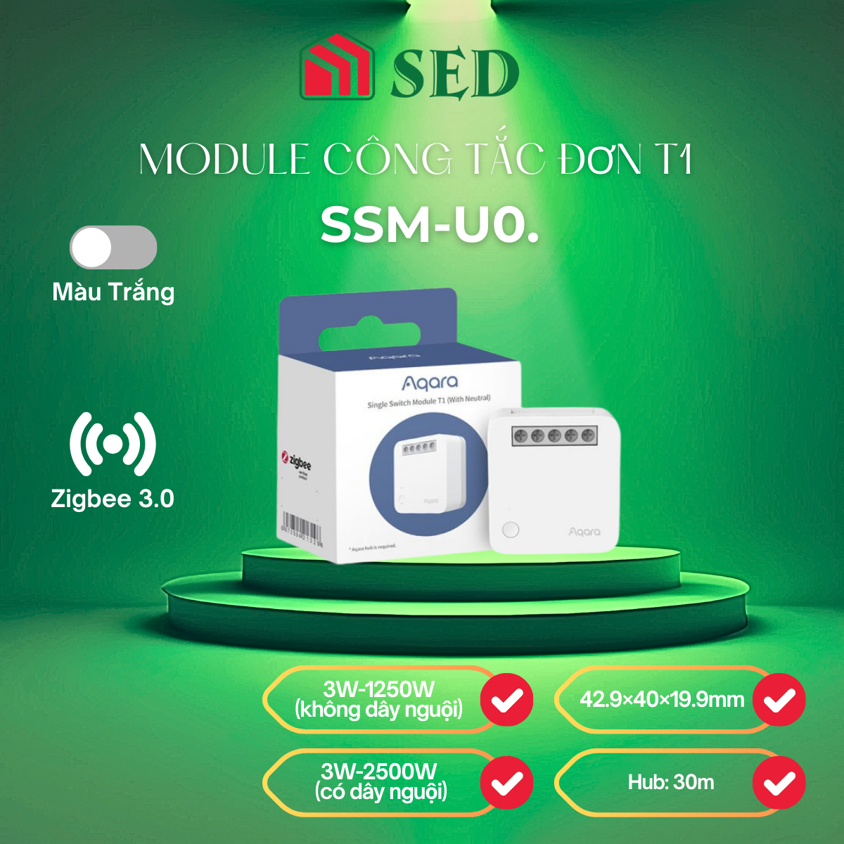 Module công tắc đơn T1 giúp ngôi nhà trở nên thông minh hơn