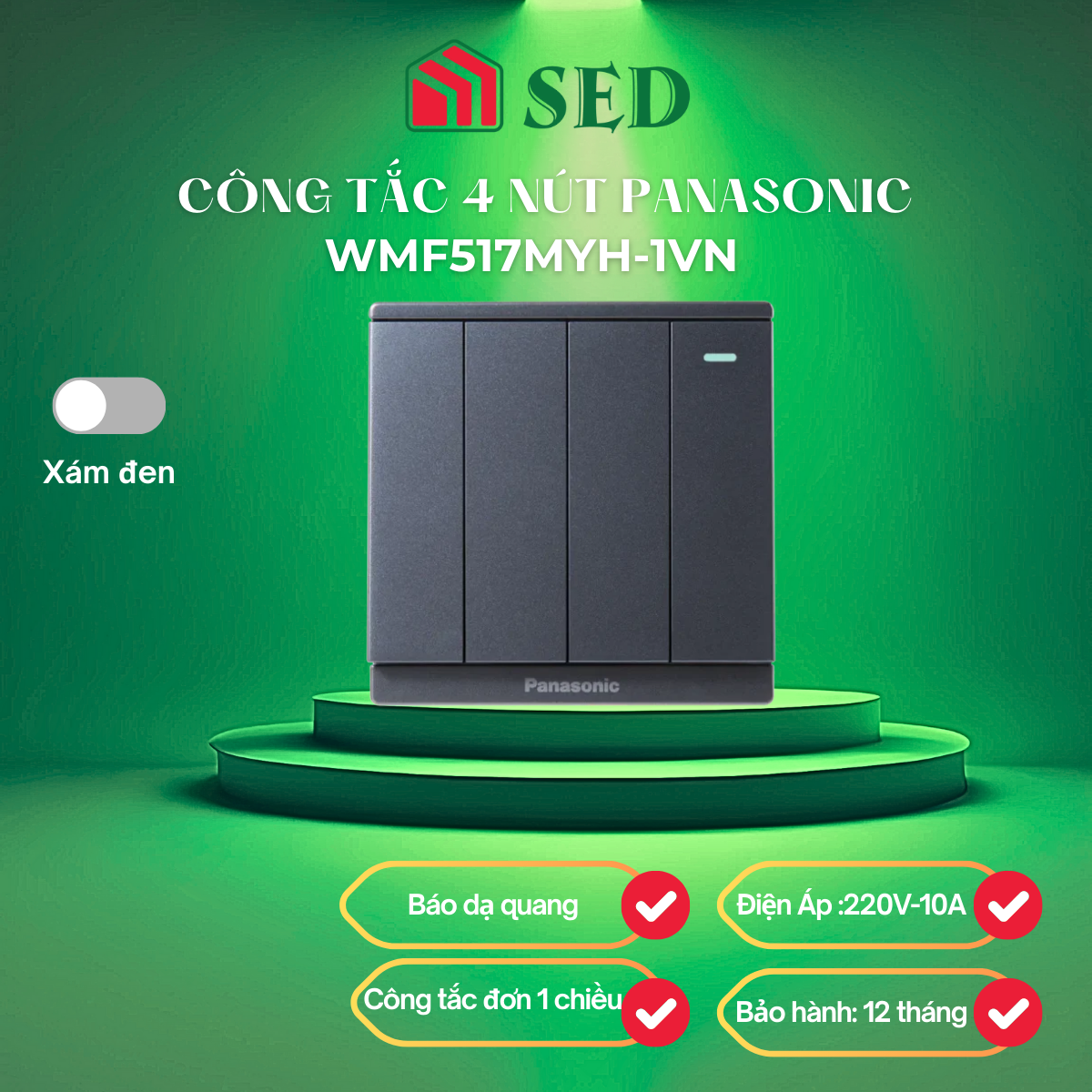 Công Tắc 4 Panasonic Moderva  WMF517MYH-1VN