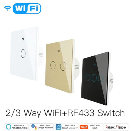 Công tắc đèn WRS-EU1-WH-MS WiFi RF433 2 chiều