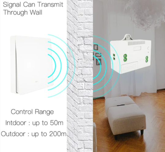 Công tắc RT-DZ-RC-EN+RT-D-ZEU1-W-EN nút nhấn F433 thông minh