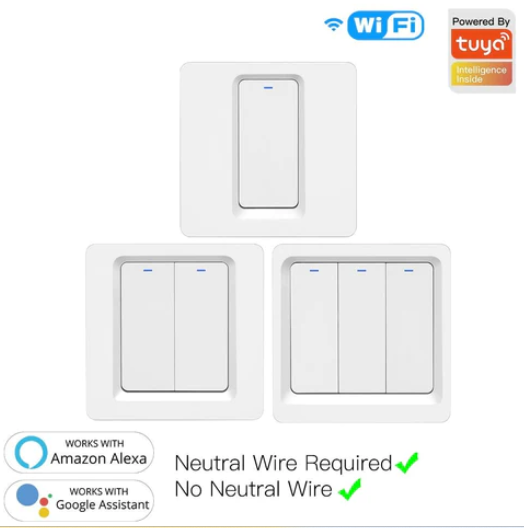 Công tắc WS-DLD-EU1-L-WH-MS nút nhấn WiFi dây trung tính