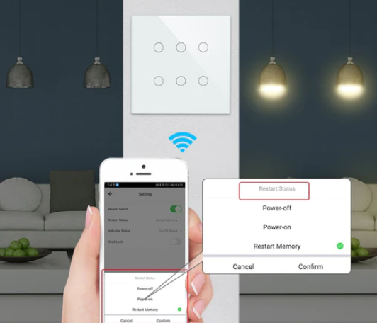 Công tắc đèn WS-BR6-WH-EN thông minh WiFi RF433
