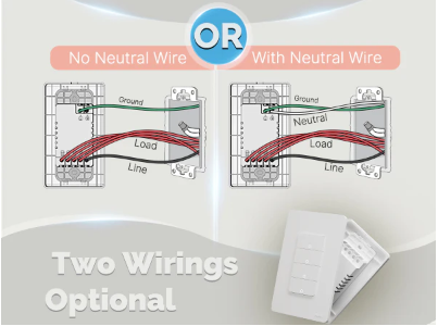 Công tắc thông minh Tuya Zigbee mặt kính cảm ứng Mặt Chữ Nhật