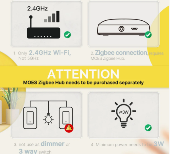 Công tắc thông minh Tuya Zigbee mặt kính cảm ứng Mặt Chữ Nhật