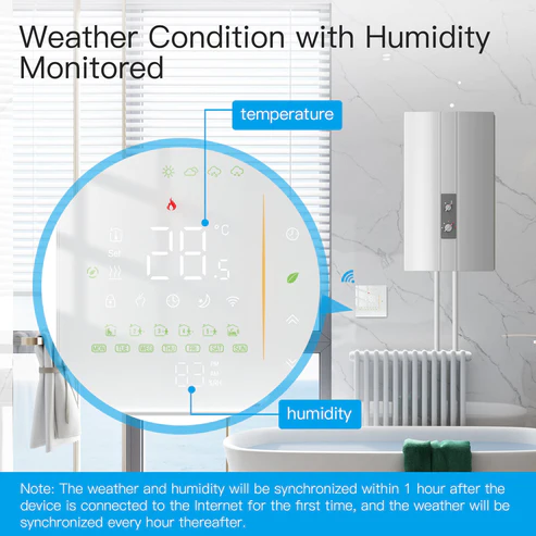 Bộ điều nhiệt WiFi WHT-006-GA-WH-MS thông minh của MOES