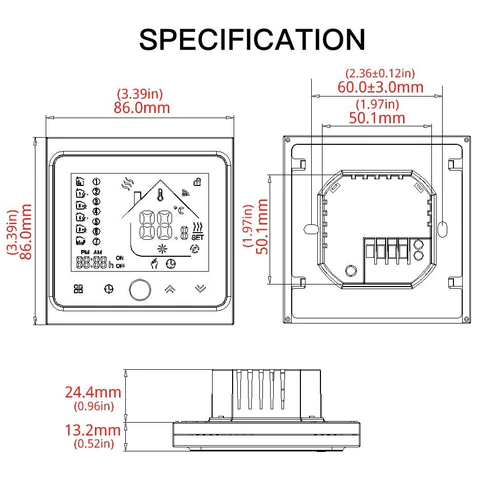 Máy điều nhiệt WHT-NV-GA-WH-MS nhà thông minh Moes WiFi