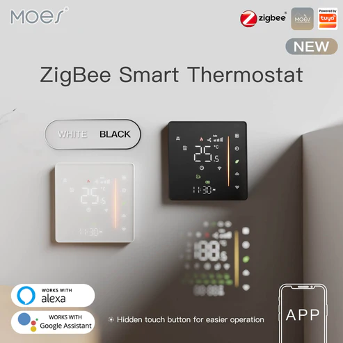 Máy điều nhiệt ZHT-006-GA-WH-MS thông minh Zigbee của Moes