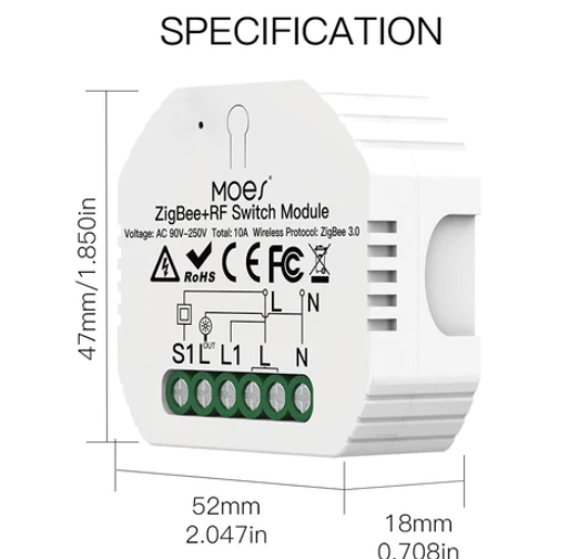 Mô-đun ZRM-104-MS công tắc thông minh RF MOES Tuya ZigBee 3.0