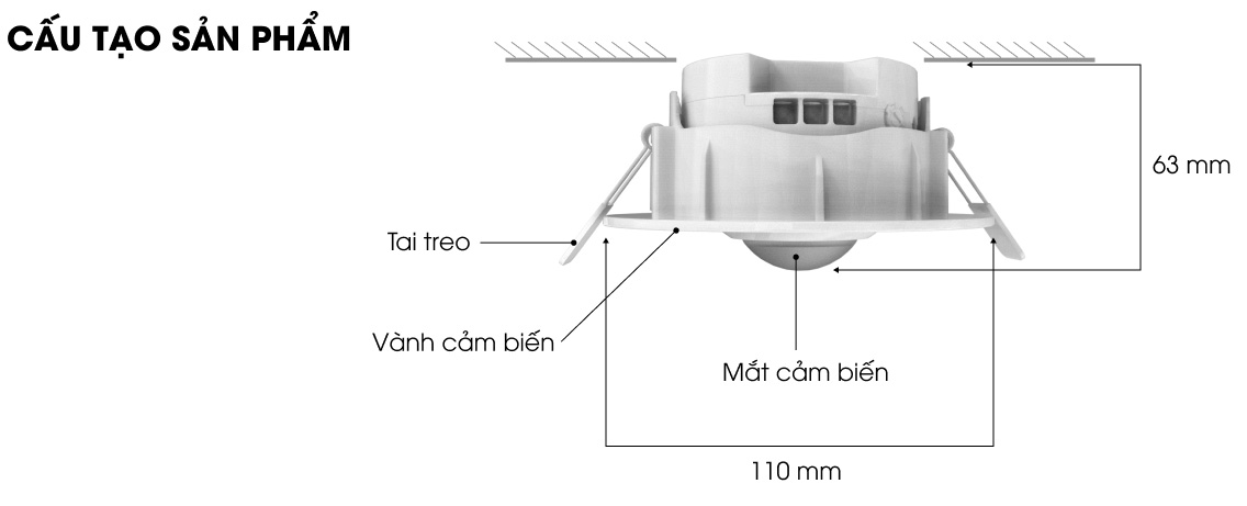 Công tắc cảm biến thông minh Rạng Đông CB09.PIR.BLE (AC)